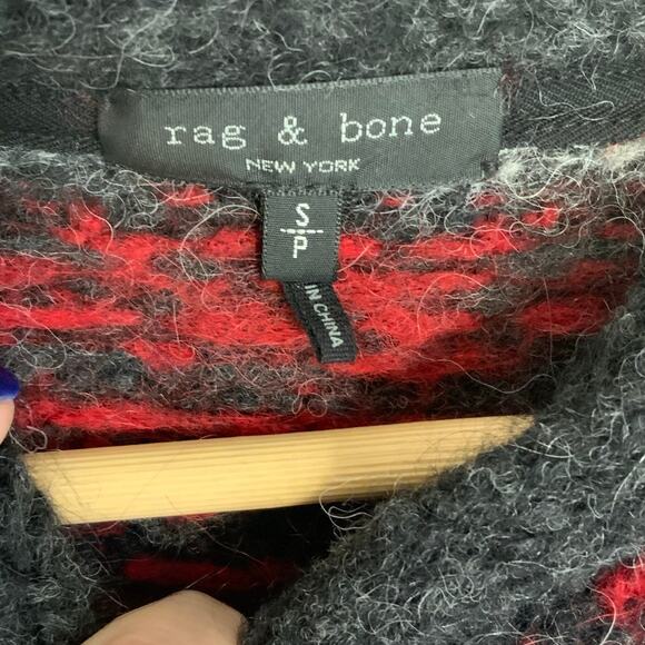 RAG & BONE Finlay Hoodie Sweater‎ In Charcoal - Picture 3 of 7